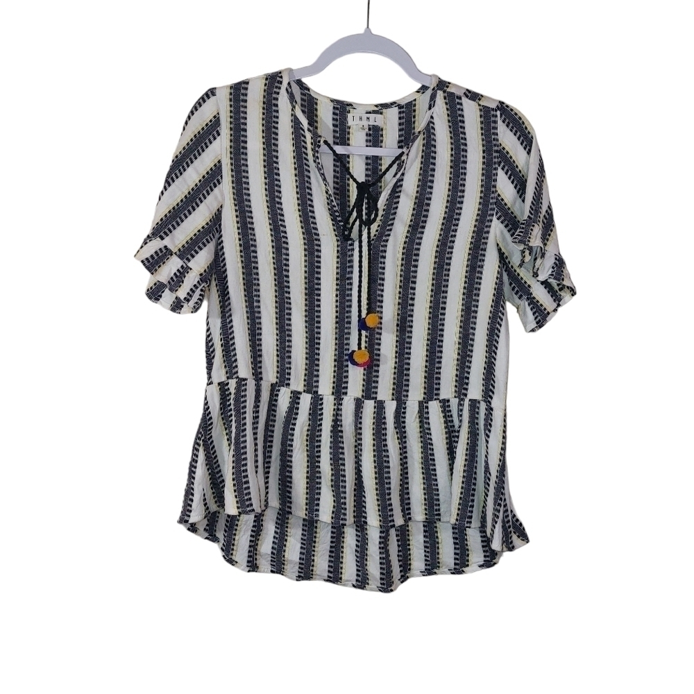 THML Ladies Short Sleeve Striped Top- size S